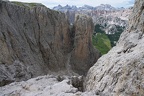 Kuloar Val Setus, v pozadi Puezske vrcholy (Piz Duleda)