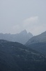 Vzdálené vrcholky Italských Alp.