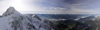 Panorama z vyhlídky na konci lanovky - pohled z jižní strany Dachstein masivu.